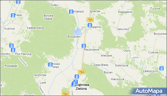 mapa Raczkowice, Raczkowice na mapie Targeo