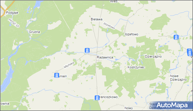 mapa Radawnica, Radawnica na mapie Targeo