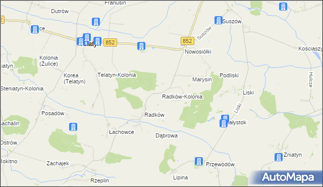 mapa Radków-Kolonia, Radków-Kolonia na mapie Targeo