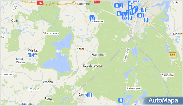 mapa Radomek gmina Iława, Radomek gmina Iława na mapie Targeo