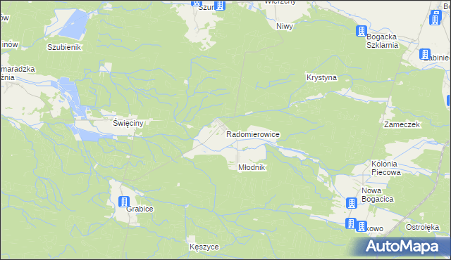 mapa Radomierowice, Radomierowice na mapie Targeo