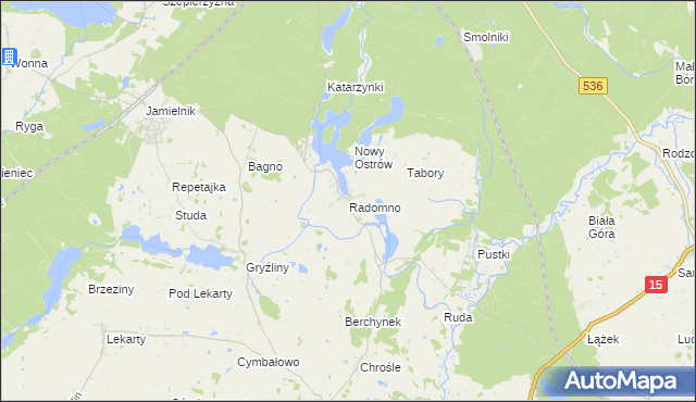 mapa Radomno, Radomno na mapie Targeo