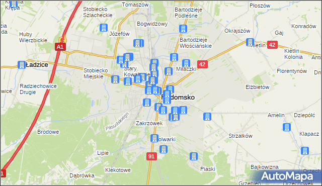 mapa Radomsko, Radomsko na mapie Targeo
