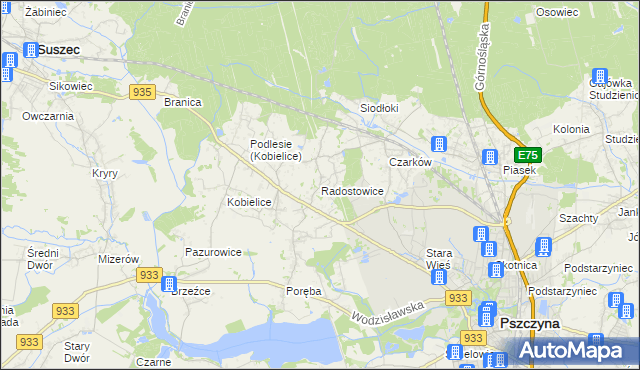 mapa Radostowice, Radostowice na mapie Targeo