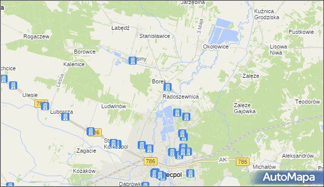 mapa Radoszewnica, Radoszewnica na mapie Targeo