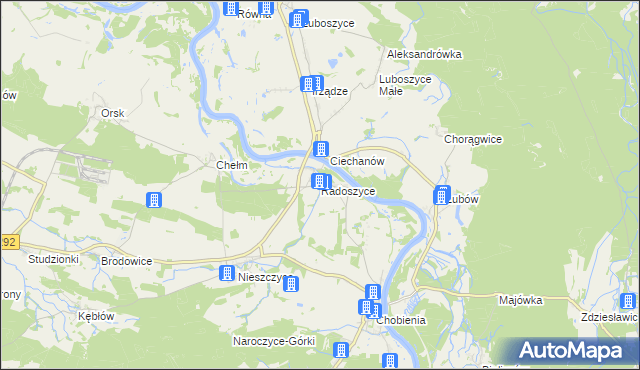 mapa Radoszyce gmina Rudna, Radoszyce gmina Rudna na mapie Targeo