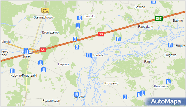 mapa Radule, Radule na mapie Targeo