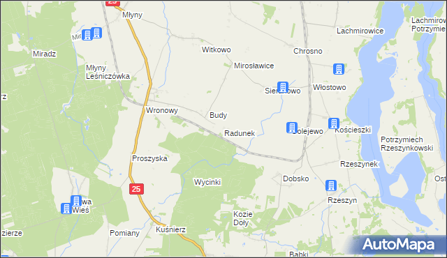 mapa Radunek, Radunek na mapie Targeo
