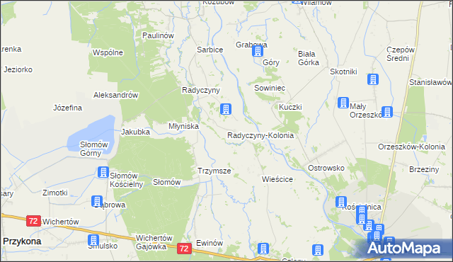 mapa Radyczyny-Kolonia, Radyczyny-Kolonia na mapie Targeo