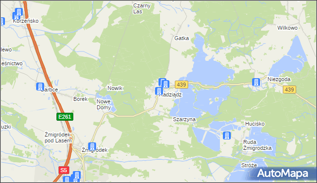 mapa Radziądz, Radziądz na mapie Targeo