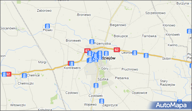 mapa Radziejów, Radziejów na mapie Targeo