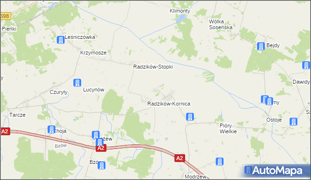 mapa Radzików-Oczki, Radzików-Oczki na mapie Targeo