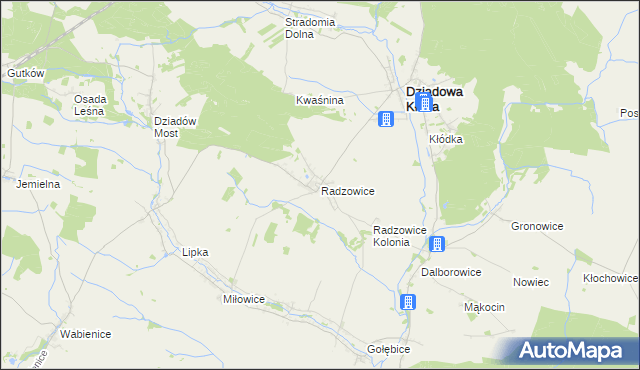 mapa Radzowice, Radzowice na mapie Targeo
