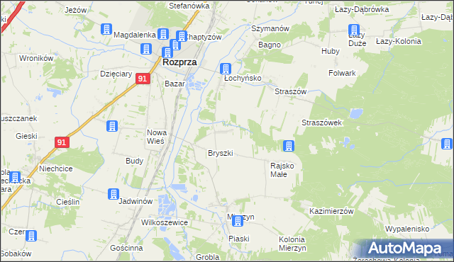 mapa Rajsko Duże, Rajsko Duże na mapie Targeo