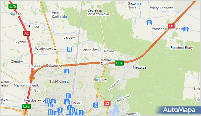 mapa Raków Duży, Raków Duży na mapie Targeo