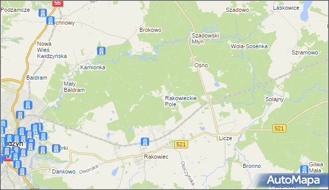 mapa Rakowieckie Pole, Rakowieckie Pole na mapie Targeo