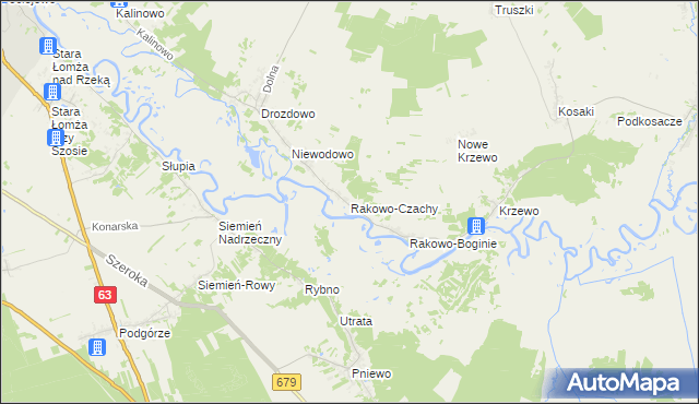 mapa Rakowo-Czachy, Rakowo-Czachy na mapie Targeo