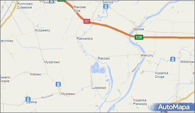 mapa Rakowo gmina Nowy Dwór Gdański, Rakowo gmina Nowy Dwór Gdański na mapie Targeo