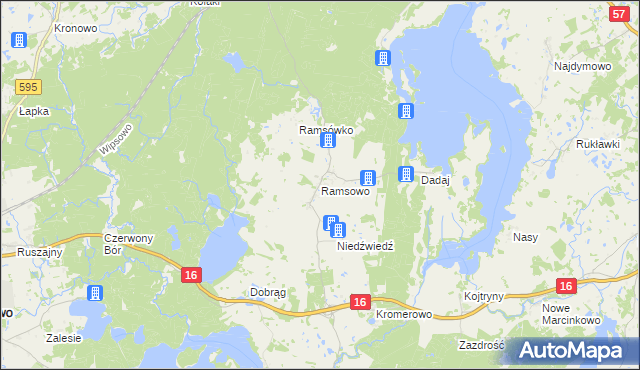 mapa Ramsowo, Ramsowo na mapie Targeo