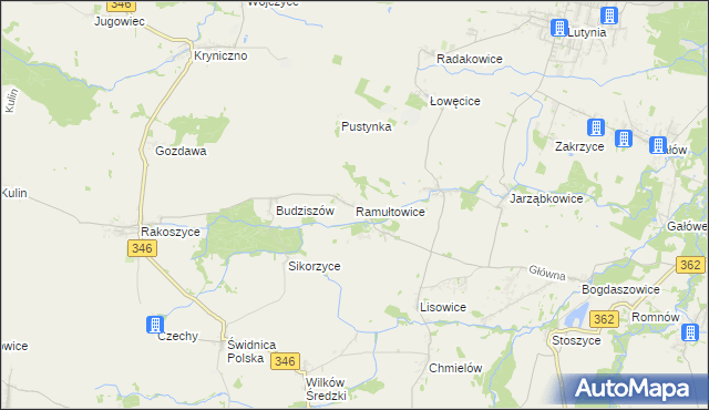 mapa Ramułtowice, Ramułtowice na mapie Targeo