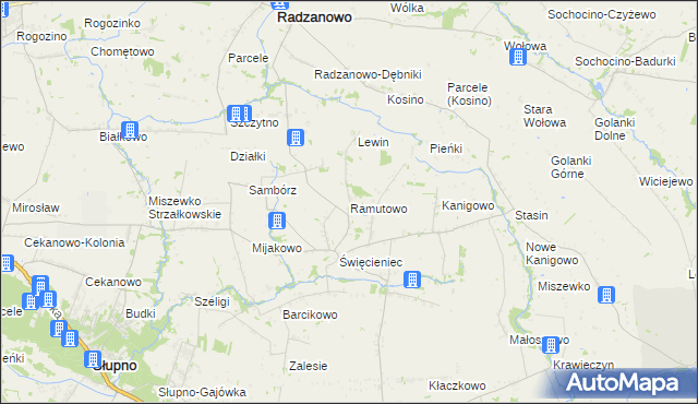 mapa Ramutowo, Ramutowo na mapie Targeo
