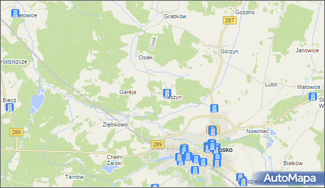 mapa Raszyn gmina Lubsko, Raszyn gmina Lubsko na mapie Targeo