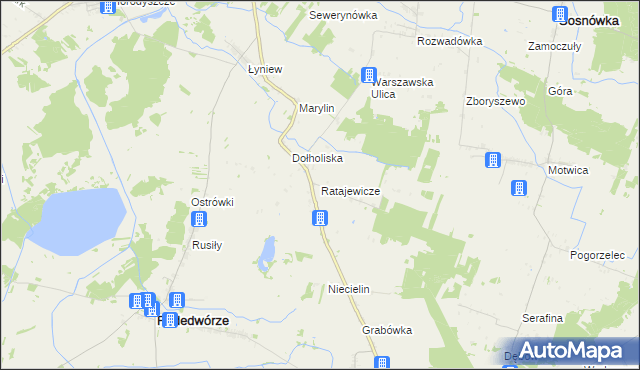 mapa Ratajewicze, Ratajewicze na mapie Targeo