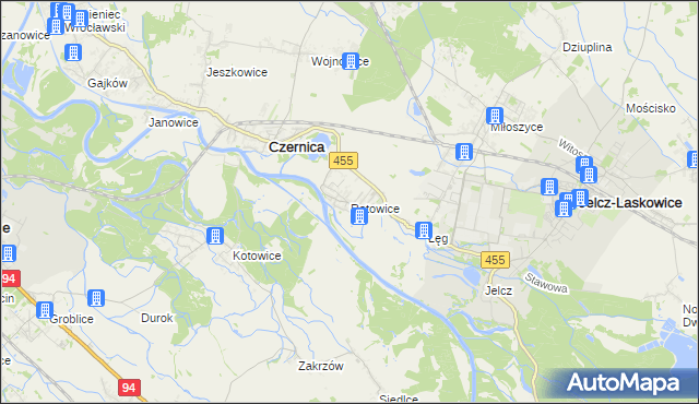 mapa Ratowice gmina Czernica, Ratowice gmina Czernica na mapie Targeo