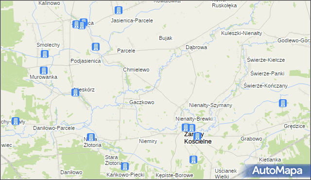 mapa Rawy-Gaczkowo, Rawy-Gaczkowo na mapie Targeo