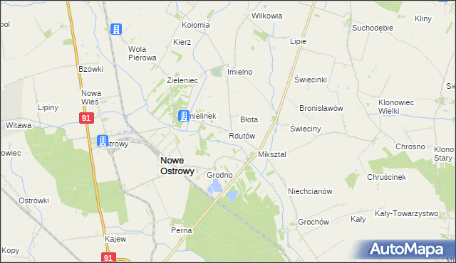 mapa Rdutów gmina Nowe Ostrowy, Rdutów gmina Nowe Ostrowy na mapie Targeo