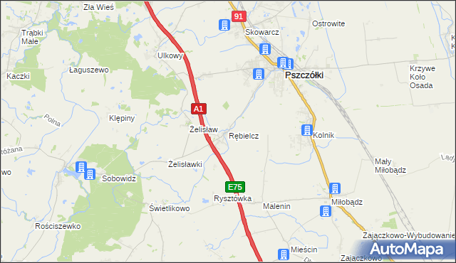 mapa Rębielcz, Rębielcz na mapie Targeo