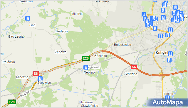 mapa Reblinko, Reblinko na mapie Targeo
