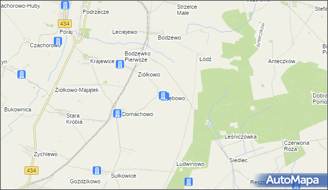 mapa Rębowo gmina Piaski, Rębowo gmina Piaski na mapie Targeo