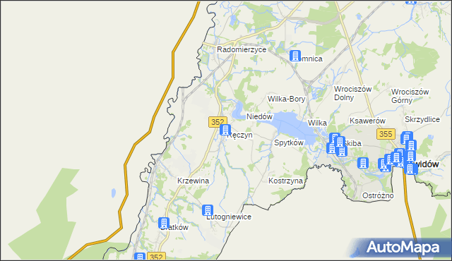 mapa Ręczyn, Ręczyn na mapie Targeo