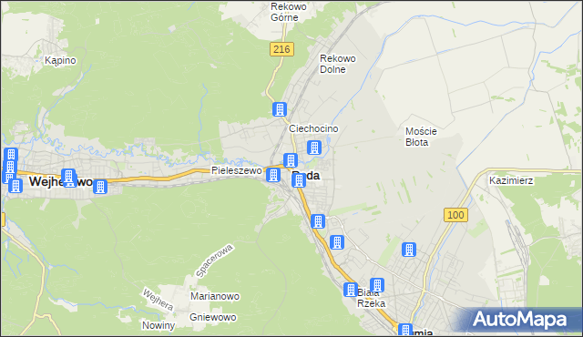 mapa Reda, Reda na mapie Targeo