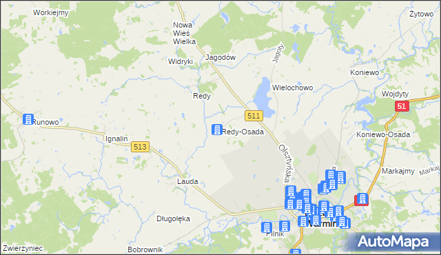 mapa Redy-Osada, Redy-Osada na mapie Targeo