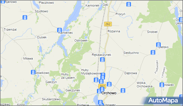 mapa Rękawczynek, Rękawczynek na mapie Targeo