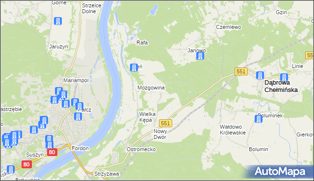 mapa Reptowo gmina Dąbrowa Chełmińska, Reptowo gmina Dąbrowa Chełmińska na mapie Targeo