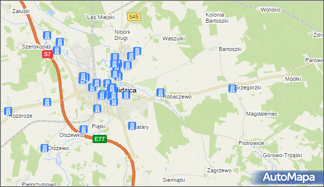 mapa Robaczewo, Robaczewo na mapie Targeo