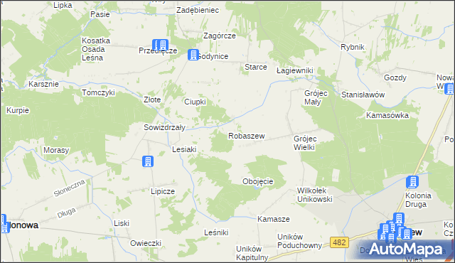 mapa Robaszew, Robaszew na mapie Targeo