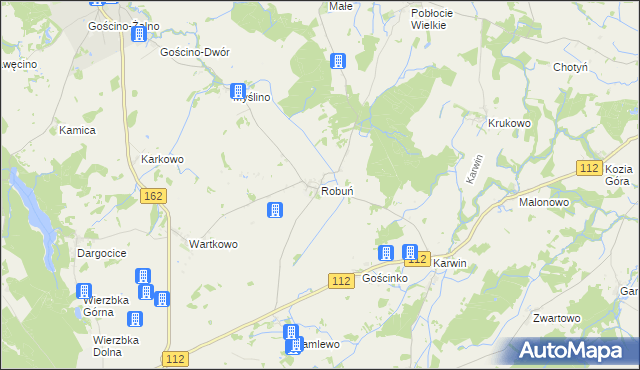 mapa Robuń, Robuń na mapie Targeo