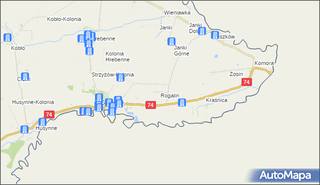 mapa Rogalin gmina Horodło, Rogalin gmina Horodło na mapie Targeo