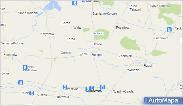 mapa Rokitno gmina Ulhówek, Rokitno gmina Ulhówek na mapie Targeo