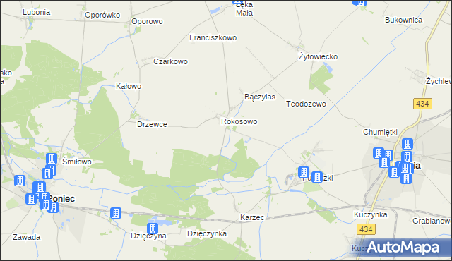 mapa Rokosowo Osada, Rokosowo Osada na mapie Targeo