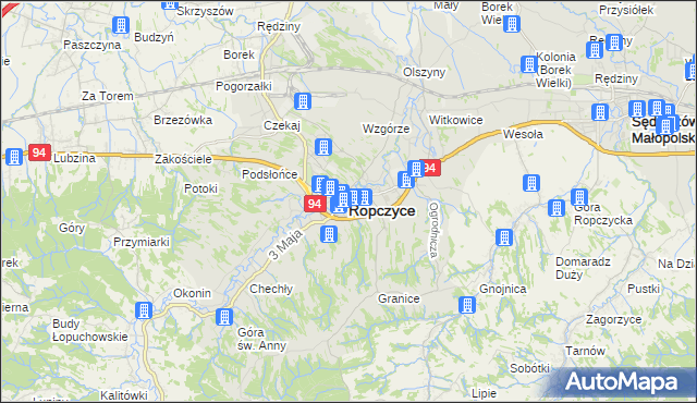 mapa Ropczyce, Ropczyce na mapie Targeo