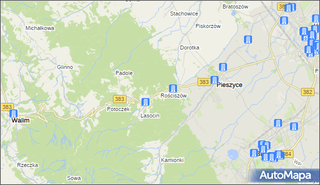 mapa Rościszów, Rościszów na mapie Targeo