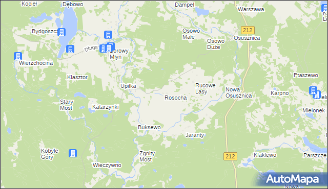 mapa Rosocha gmina Lipnica, Rosocha gmina Lipnica na mapie Targeo