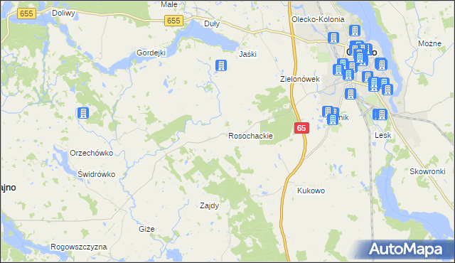 mapa Rosochackie, Rosochackie na mapie Targeo