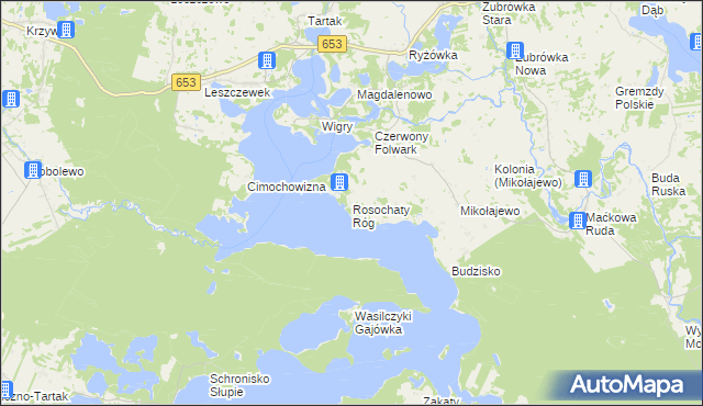 mapa Rosochaty Róg, Rosochaty Róg na mapie Targeo