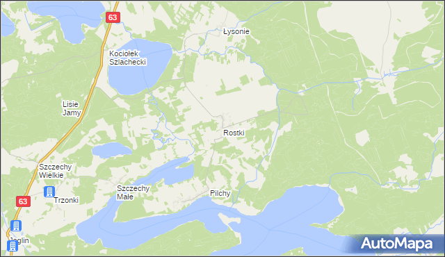mapa Rostki gmina Pisz, Rostki gmina Pisz na mapie Targeo